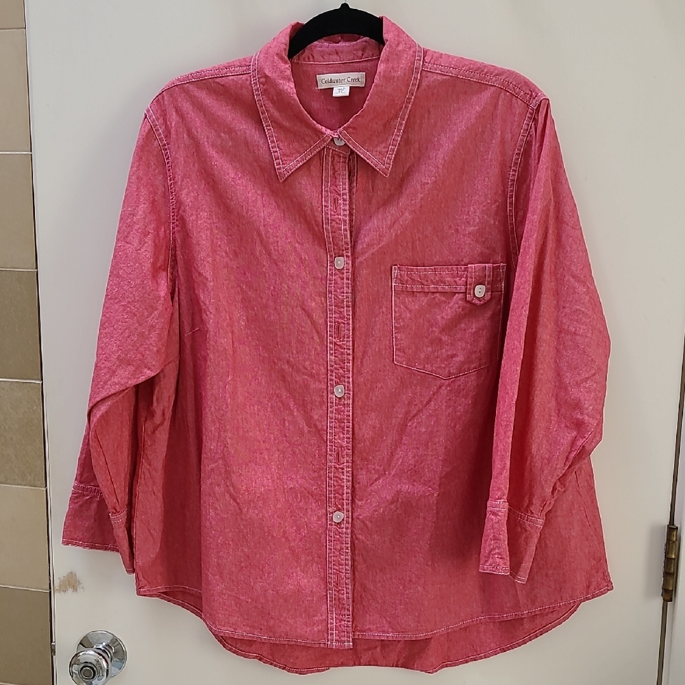 Coldwater Creek Cotton Button Down Shirt